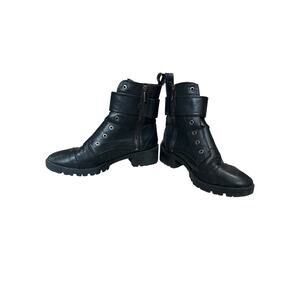 Karl Lagerfeld Patrina Combat Boots Size 11 Black Leather